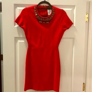 Body con BCBG Max Azria dress with jewel neckline